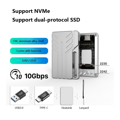 Portable SSD case for SSD size 2242 2230